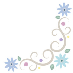 北欧風の花のおしゃれなフレーム