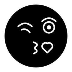 Kissing Face with Smiling Eyes Icon