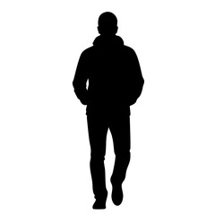 silhouette of a young man