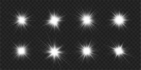 Star burst light white flare glow glowing bright transparent effect ray radiance shine shiny sparkle illumination overlay vector