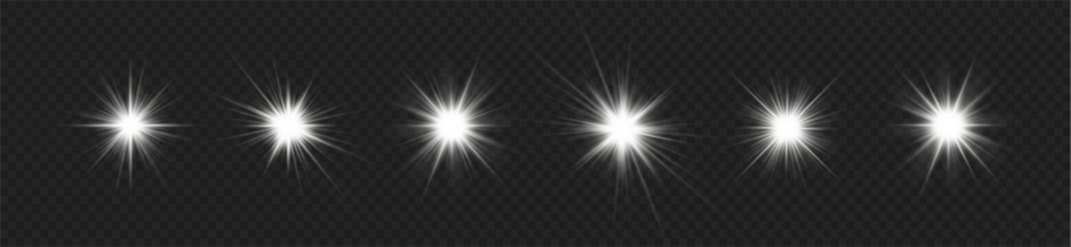 Ray radiance flare glow light white star burst bright transparent effect shine shiny sparkle illumination overlay vector