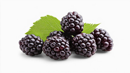 Fresh Mulberries on Transparent Background