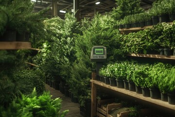 Lush greenery fills vibrant space, showcasing various plants in