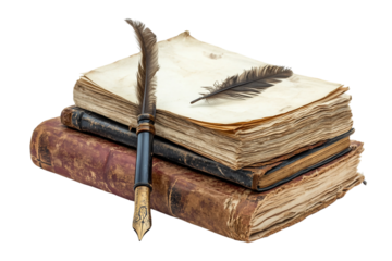 Ancient literature isolated on transparent background