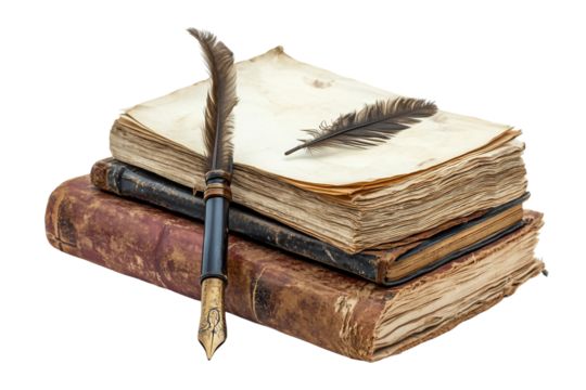 Ancient literature isolated on transparent background