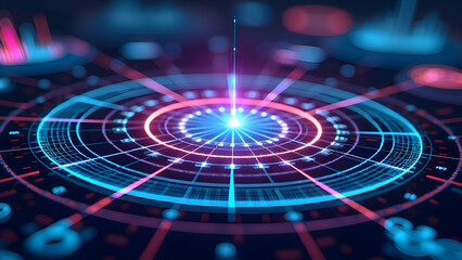 Fluorescent 3D Radar Charts on Electronic Grid Matrix