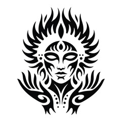 Fototapeta premium Bold Symmetrical Tribal Tattoo Design.