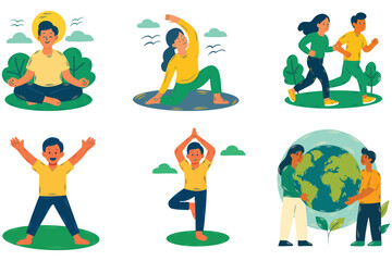 set of yoga poses