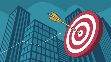 Arrow Hitting Bullseye Target in Business Concept.