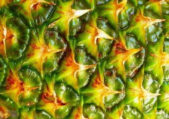 Pineapple ripe skin texture close macro detail fruit background