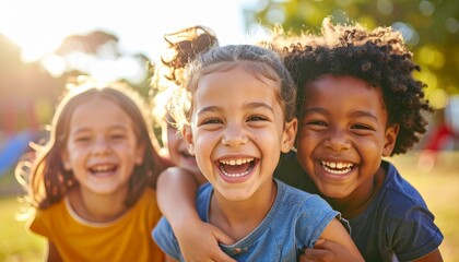 Children Playing Innocent Laughter