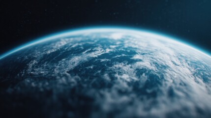 Obraz premium A breathtaking view of Earth from space, showcasing the planet's blue oceans and swirling clouds against the backdrop of a starry universe.