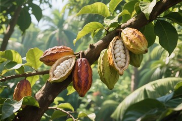 Oak tree with acorn on branch