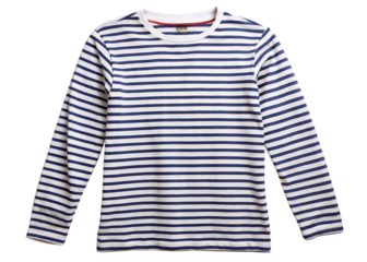 Striped Breton tee isolated on white background