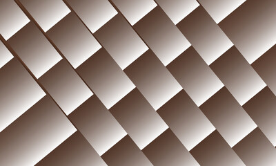 Fototapeta premium Abstract geometric pattern with interlocking diamond shapes creating a textured three dimensional illusion of woven material in shades of brown and beige