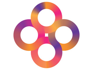 Modern Geometric Circular Logo Shape. Abstract Colorful Circle Flower