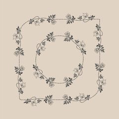 Roses and Thorns outline line border pattern brush