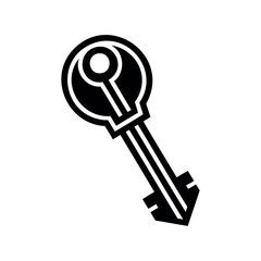 Isolated flat design house or apartment key icon on a white background