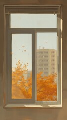 Window autumn architecture transparent.