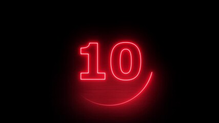 Neon light 15 seconds countdown animated. neon countdown timer. Countdown on black background, Running dynamic light. Timer from 15 to 0 seconds. 15 seconds countdown. Big 3D Numbers animation.  - Powered by Adobe