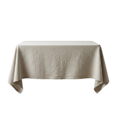 Natural linen tablecloth on an empty table