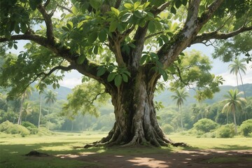 Fototapeta premium It captures both the park and forest setting along with the natural greenery