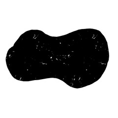 black blob shape with grungy paint effect on transparent png.