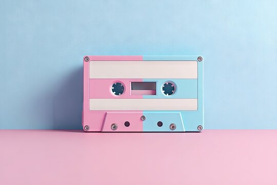 Pastel-colored cassette tape