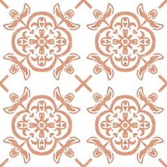 Terracotta Vintage Tile Seamless Pattern