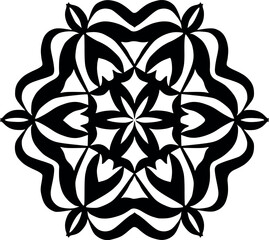 Mandala coloring page for beginners, kids or seniors. Thick lines, simple design. 