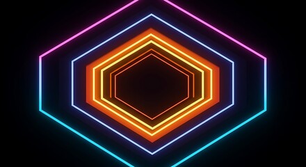 Fototapeta premium ネオン幾何学の深淵