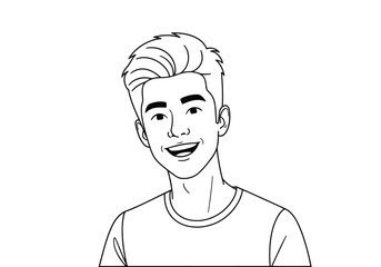 Illustration of a smiling young man