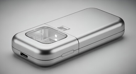 Small handheld DNA sequencer with clean industrial design and copy space