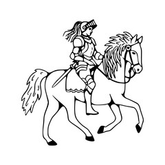 vintage engraving of a knight