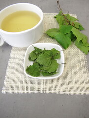 A cup of tea from dried birch leaves