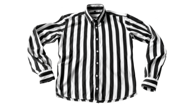 A classic black and white striped long sleeve shirt a timeless piece of apparel with a bold horizontal pattern creating a striking visual contrast perfect for casual wear and fashion statements.