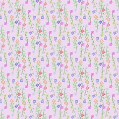 Seamless Pastel Hand-Drawn Floral Pattern seamless floral pattern