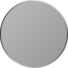 Obraz na płótnie Canvas Gray circle with beveled edges creating a 3D effect, ideal for buttons or design elements on a transparent background, offering versatility for graphic design
