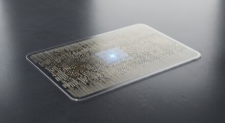 Advanced nano-diagnostic patch displayed on a smooth stone surface and copy space