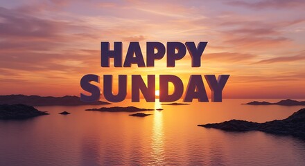 日曜の夕焼け、静寂の海