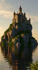 湖上の楽園、3D幻想風景