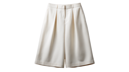 A detailed studio shot of a pair of clean white pants with a contrasting blue waistband showcasing modern casual fashion and comfortable apparel design for everyday wear and style.
