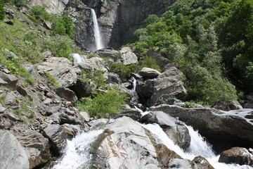 waterfall in the mountains