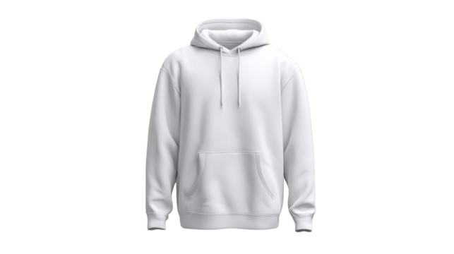 A classic white hoodie sweatshirt with a comfortable hood spacious front pocket and adjustable drawstrings perfect for casual everyday wear and layering in cooler weather.