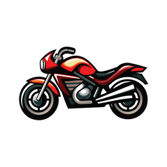 Fototapeta premium Motorcycle, Vector illustration of colorful scooters on a white background