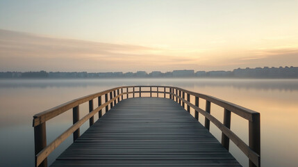 Obraz premium view of the bridge on the lake 