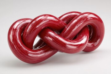 Red, glossy knot, abstract, 3D, form