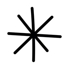 Black starburst shape with rounded tips asterisk symbol