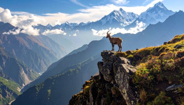Gibbon swings over lush rainforest