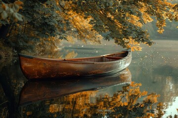 Canoe in twin lake canoe transportation recreation.